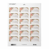 Elegant roze Waterverf Pampas Grass Boho Etiket (Full Sheet)