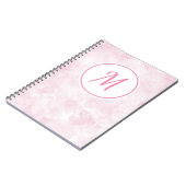 Elegant roze Waterverf Patroonmonogram Notitieboek (Linkerzijde)