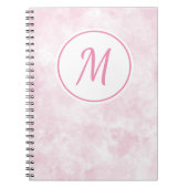 Elegant roze Waterverf Patroonmonogram Notitieboek (Voorkant)
