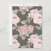 Elegant roze Waterverf Peony Floral botanisch Save The Date (Achterkant)
