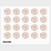 Elegant Roze Waterverf Pioenrozen Bloemenbruiloft Ronde Sticker (Vel)