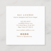 Elegant roze Waterverf Planten bladeren Vierkante Visitekaartje (Achterkant)