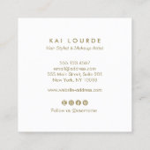 Elegant roze Waterverf Planten Leaves Square Busi Vierkante Visitekaartje (Achterkant)