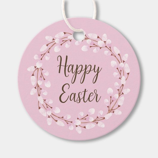 Elegant Roze Waterverf Poesje Willow Easter Bedankjes Labels