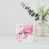 Elegant roze waterverf professional vierkante visitekaartje (Staand voorkant)