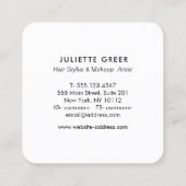 Elegant roze Waterverf Roos Floral Square Vierkante Visitekaartje (Achterkant)