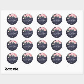 Elegant roze waterverf rozen dank je marine ronde sticker (Vel)