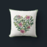 Elegant roze Waterverf Rozen Greenery Wreate Kussen<br><div class="desc">Elegante waterverf Rozen. Greenery roze-paarse Rozen. Ideaal voor veel verschillende decoratiestijlen.</div>