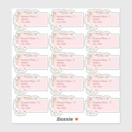 Elegant Roze Waterverf Rozen Mailing Labels