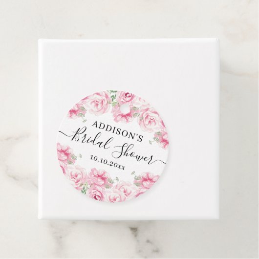 Elegant roze Waterverf Rozen Vrijgezellenfeest Bedankjes Labels (In situ)