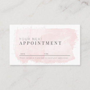 Elegant roze Waterverf Salon Afspraakkaart Visitekaartje
