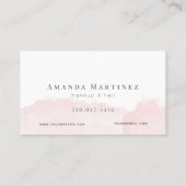 Elegant roze Waterverf Salon Afspraakkaart Visitekaartje (Achterkant)