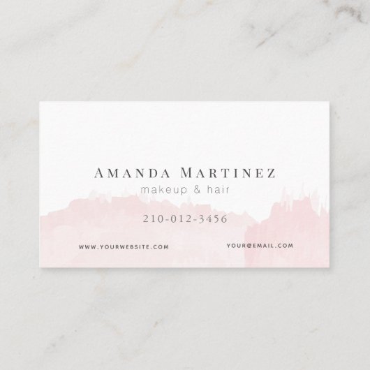 Elegant roze Waterverf Salon Afspraakkaart Visitekaartje (Achterkant)