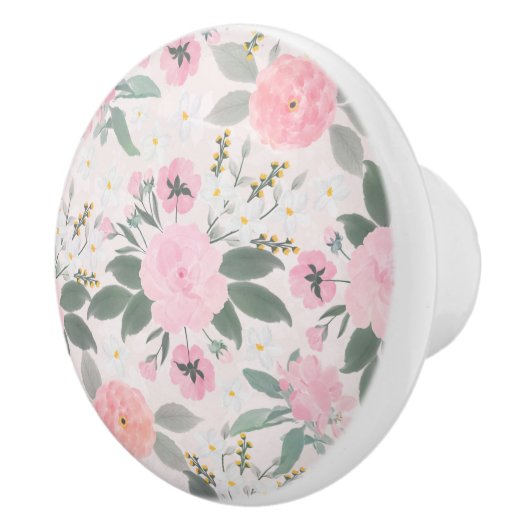 Elegant roze Waterverf schilderen Keramische Knop (Rechts)