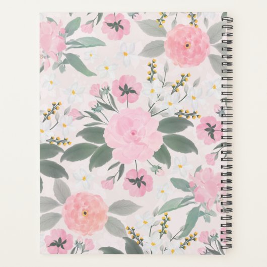 Elegant roze Waterverf schilderen Planner (Achterkant)