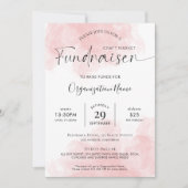 Elegant roze Waterverf Script Fundraiser Gala Kaart (Voorkant)