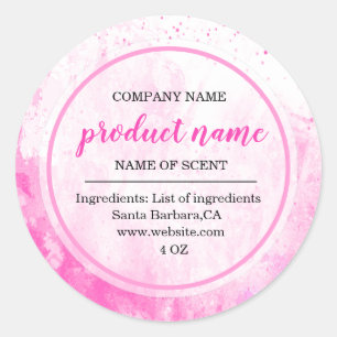 Elegant roze Waterverf Spa labels
