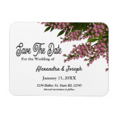 Elegant roze Waterverf sparen de datum Magneet (Horizontaal)