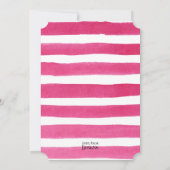 Elegant roze Waterverf Stripes Wedding Uitnodiging (Achterkant)