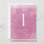 Elegant roze Waterverf tabelnummer (Voorkant)