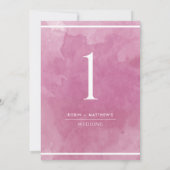 Elegant roze Waterverf tabelnummer (Achterkant)