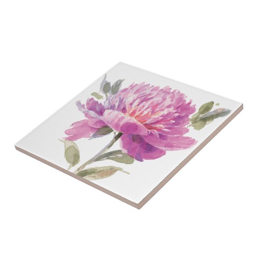 Elegant roze Waterverf Tegeltje (Zijkant)