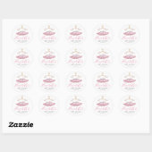 Elegant Roze Waterverf Tutu Ballerina Baby shower Ronde Sticker (Vel)