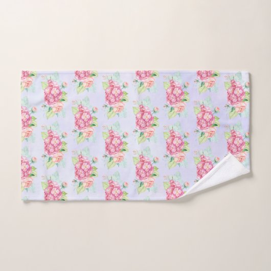 Elegant roze Waterverf ventilator Bouquet Patroon Bad Handdoek (Handdoek)