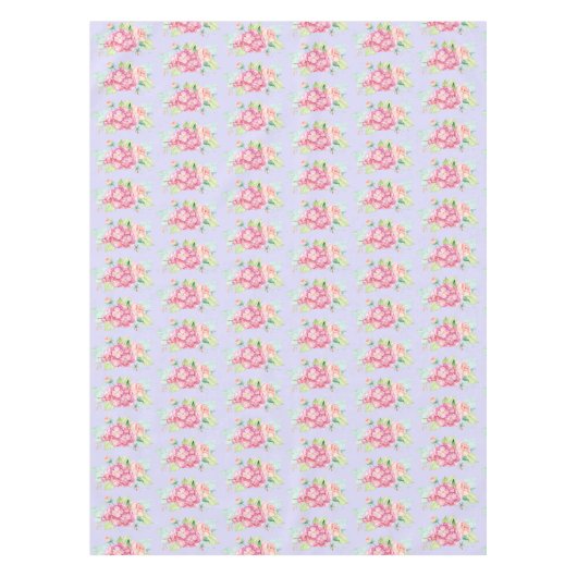 Elegant roze Waterverf ventilator Bouquet Patroon Tafelkleed (Voorkant)