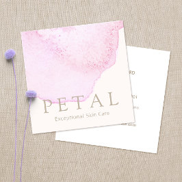 Elegant roze Waterverf ventilator Petal Skin Care  Vierkante Visitekaartje