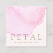 Elegant roze Waterverf ventilator Petal Skin Care  Vierkante Visitekaartje (Voorkant)