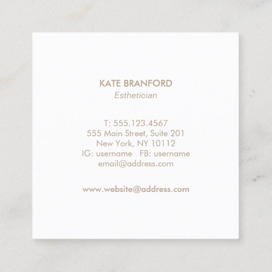 Elegant roze Waterverf ventilator Petal Skin Care Vierkante Visitekaartje (Achterkant)