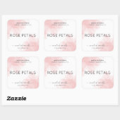 Elegant roze Waterverf Verpakking product Vierkante Sticker (Vel)