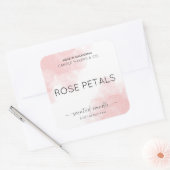 Elegant roze Waterverf Verpakking product Vierkante Sticker (Envelop)