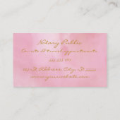 Elegant roze Waterverf Was goudmonogram Notaris Visitekaartje (Achterkant)