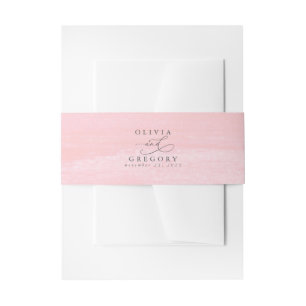 Elegant roze Waterverf wash Weddenschap Uitnodigingen Wikkel