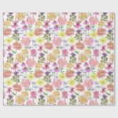 Elegant Roze Waterverf Wildflower Pattern Cadeaupapier (Vlak)