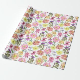 Elegant Roze Waterverf Wildflower Pattern Cadeaupapier