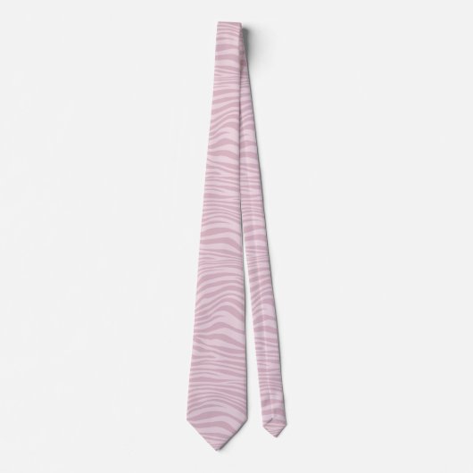 Elegant Roze Wavy Zebra Stripe Patroon Mannen Stropdas (Voorkant)