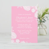 Elegant Roze Wedding Invitations Kaart (Staand voorkant)