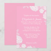 Elegant Roze Wedding Invitations Kaart (Voorkant / Achterkant)