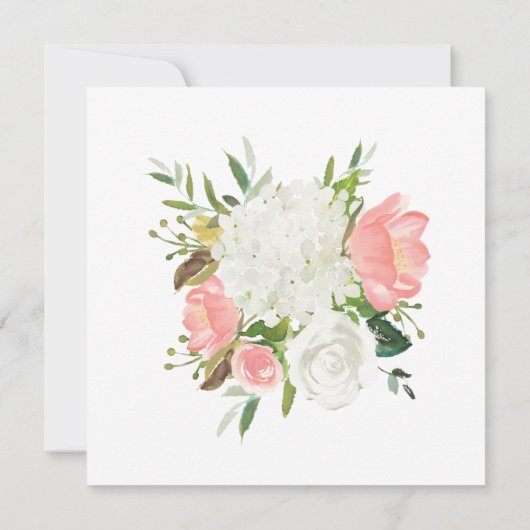 Elegant Roze White Floral Bridal Luncheon Kaart (Achterkant)