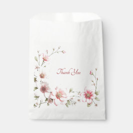Elegant Roze White Floral Favor Bag Bedankzakje