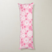  Elegant Roze White Floral Pattern Lichaamskussen (Achterkant (Verticaal))