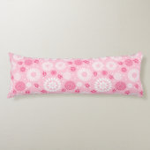  Elegant Roze White Floral Pattern Lichaamskussen (Voorkant)