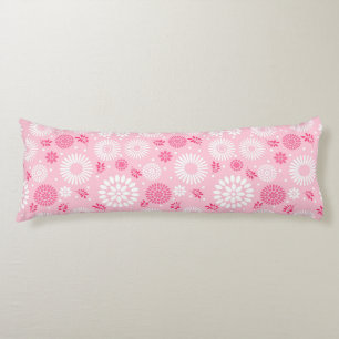  Elegant Roze White Floral Pattern Lichaamskussen