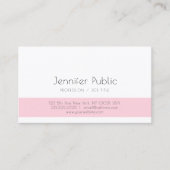 Elegant Roze White Simple Design Plain Trendy Visitekaartje (Voorkant)