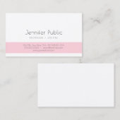 Elegant Roze White Simple Design Plain Trendy Visitekaartje (Voorkant / Achterkant)