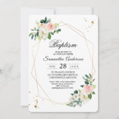 Elegant roze & White Waterverf Flowers Gold druppe Kaart (Voorkant)