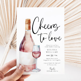 Elegant Roze Wijn Proost op Liefde Vrijgezellenfee Kaart